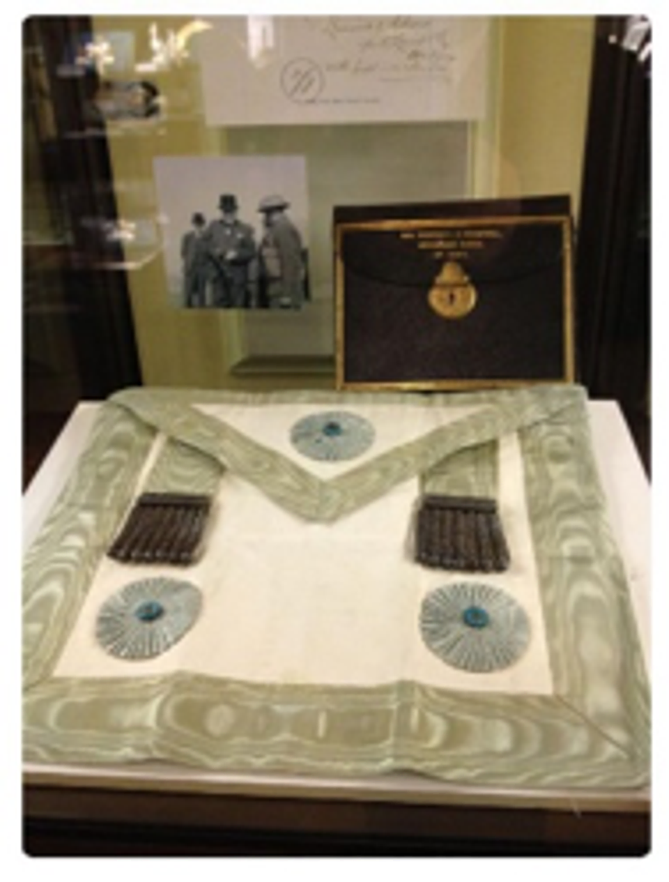 Winston Churchill’s Masonic apron on display at a museum