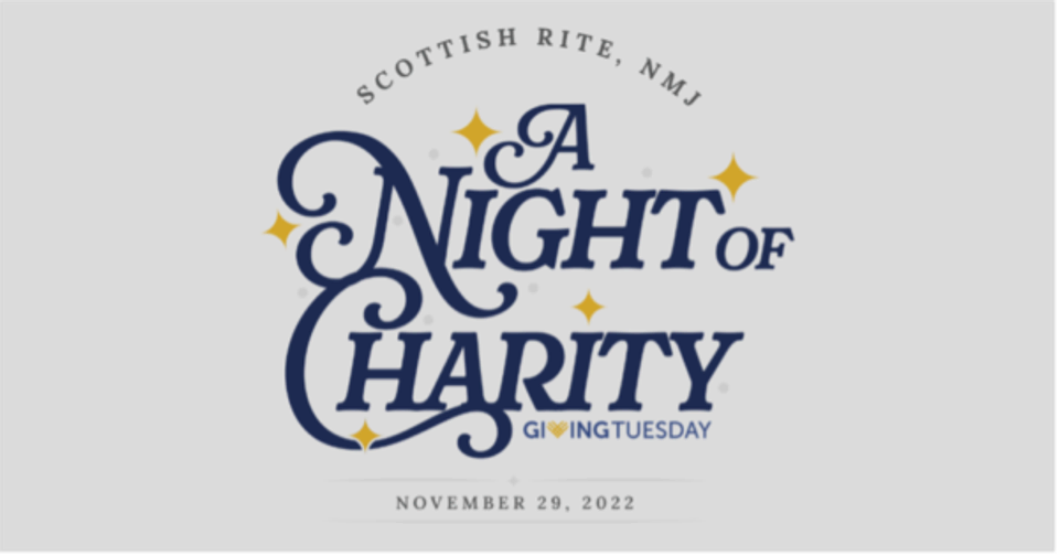 Event logo for the Scottish Rite, NMJ’s “A Night of Charity” Giving Tuesday event