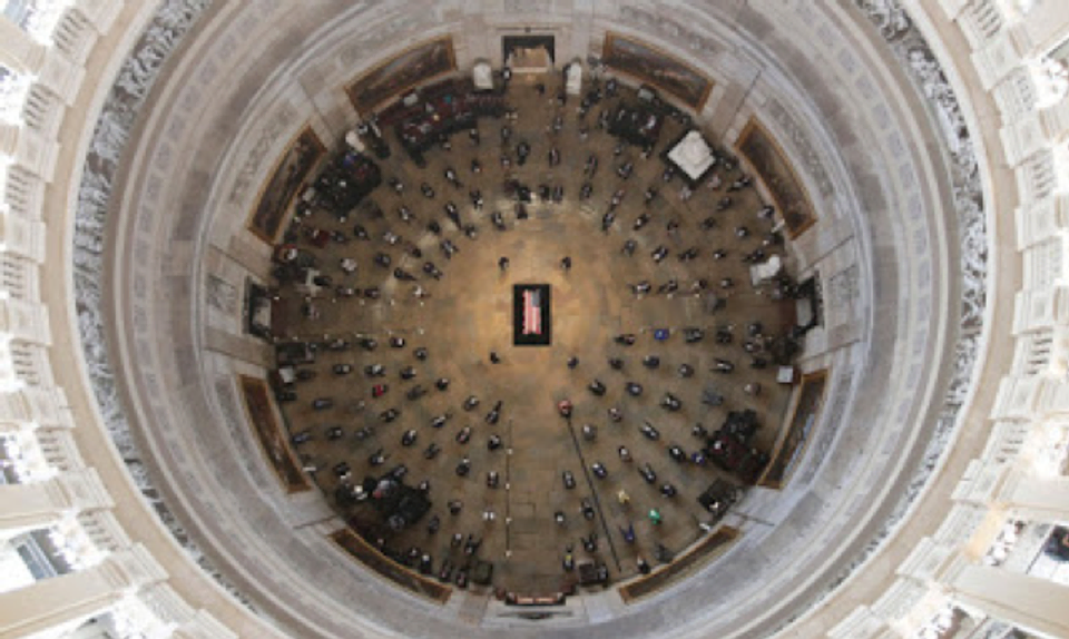 Brother John Lewis' body lying in state in the US Capitol Rotunda