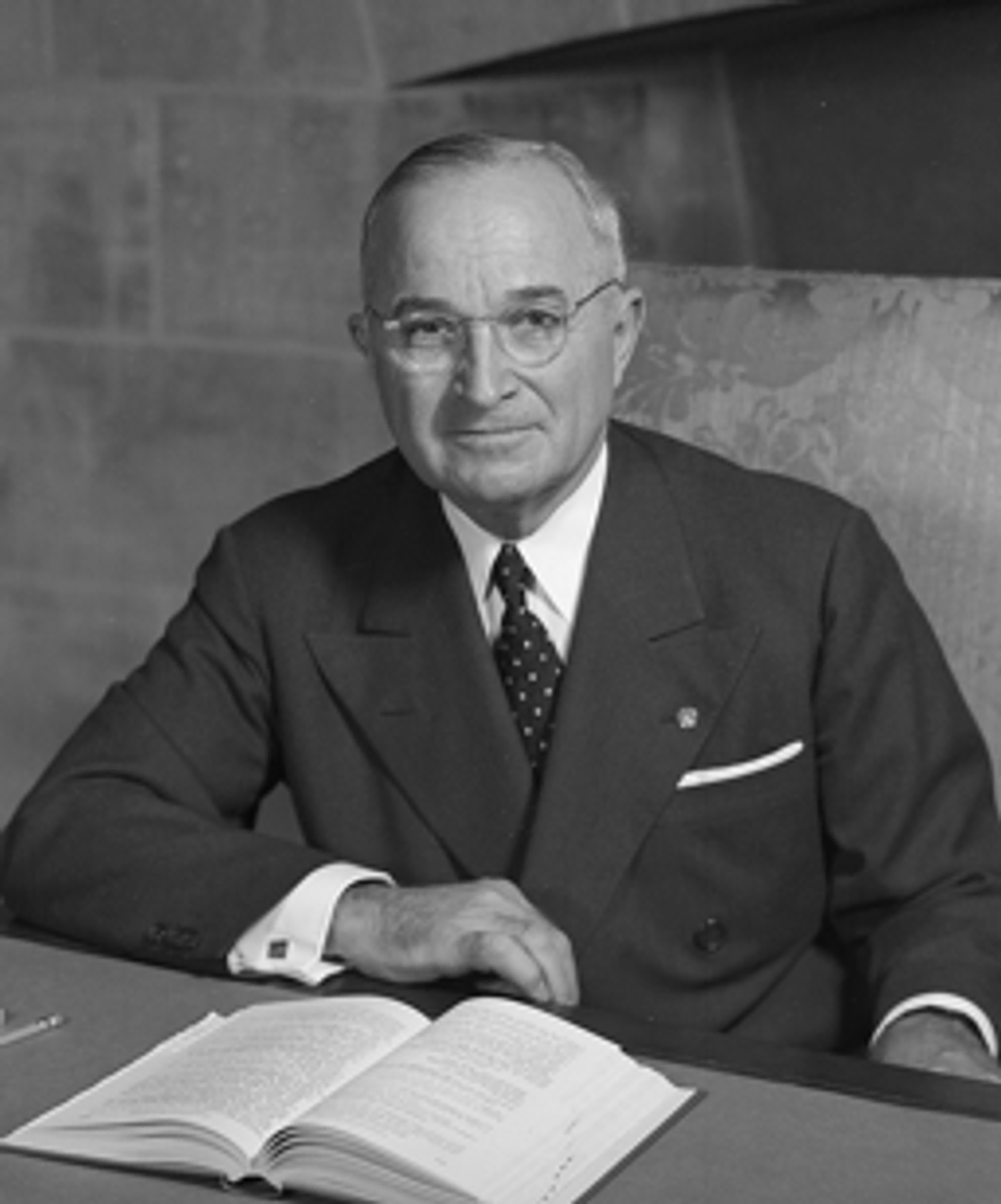 An official portrait of President Harry S. Truman