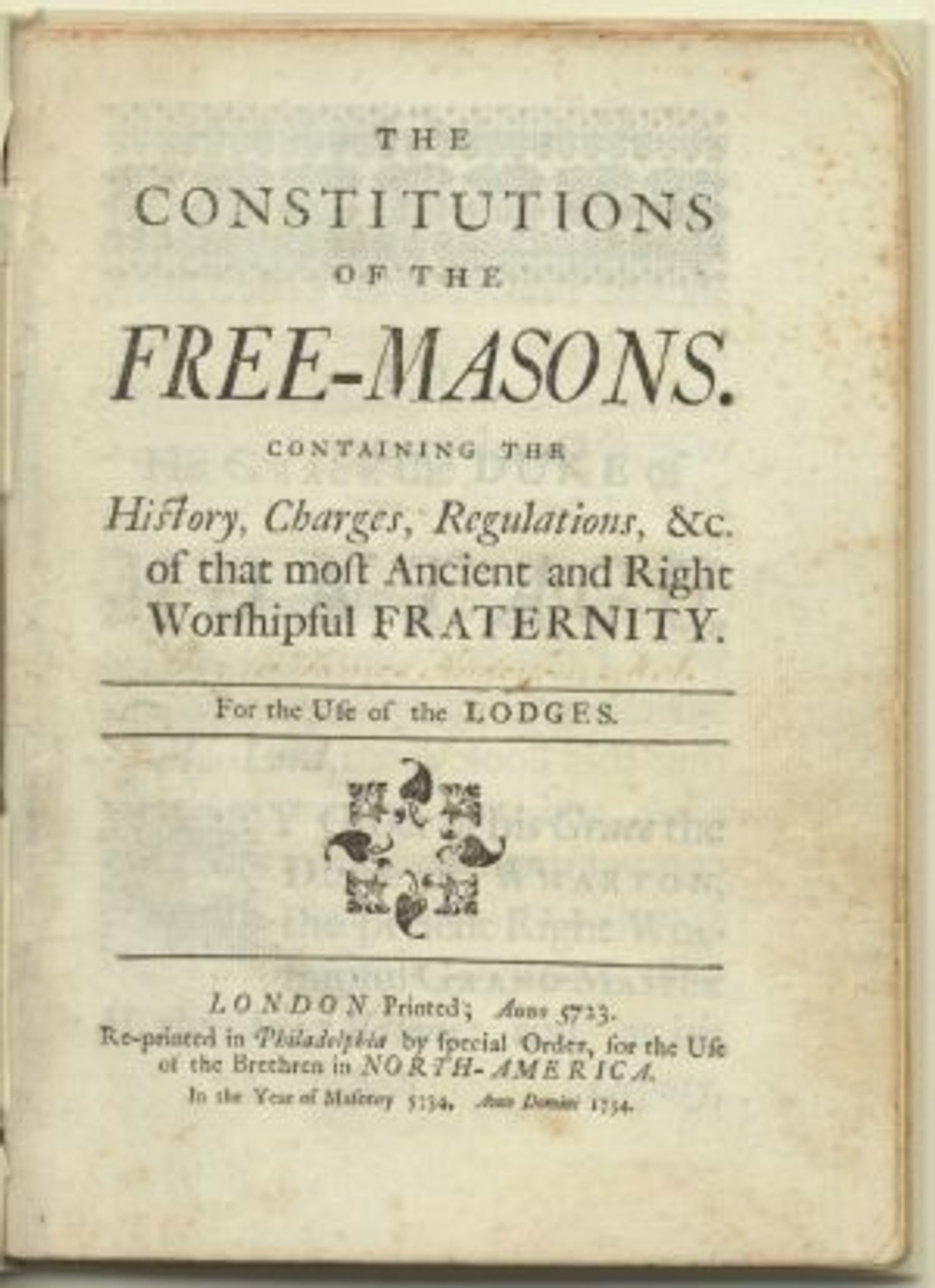 Freemasons Constitutions Ben Franklin