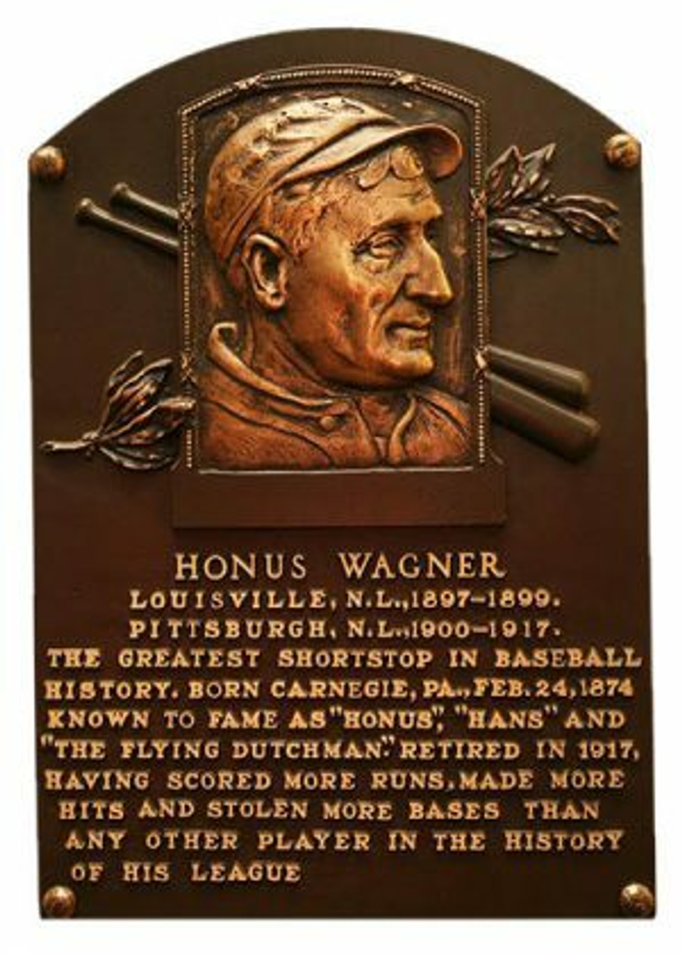 A plaque commemorating Freemason Honus Wagner