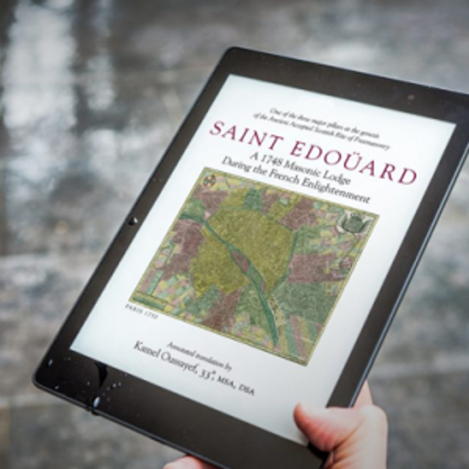 Saint Edouard book on a tablet